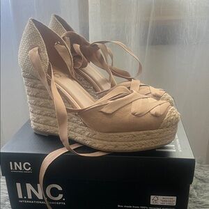 INC International Concepts Women's Brown Espadrille Wedges